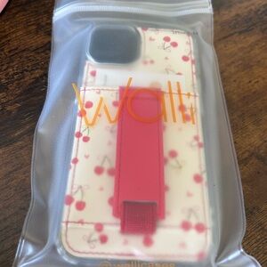 Walli NEW-Case with Pink Cherry Print and Pink Strap